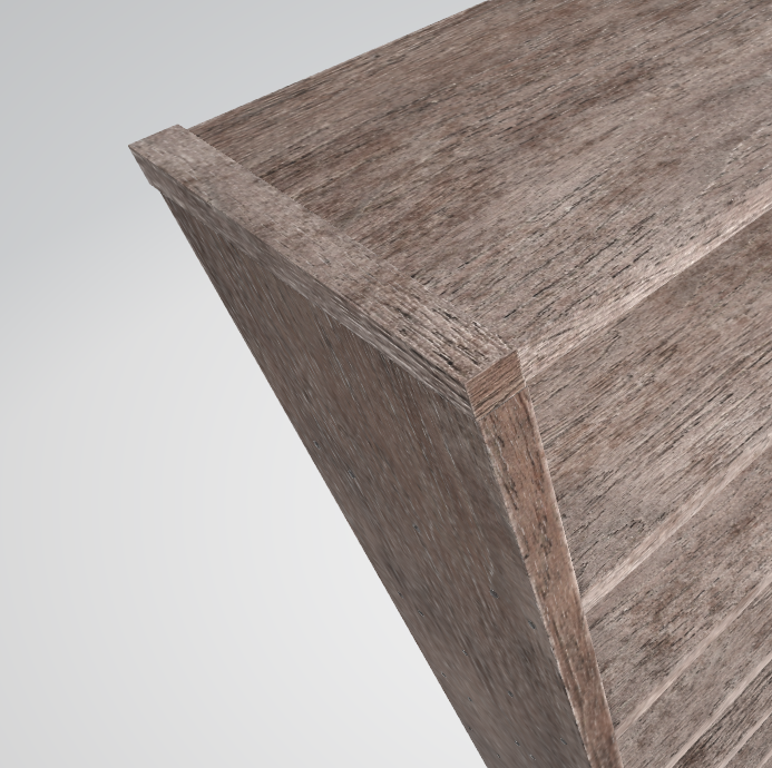 Vintage Wooden Shelf 3D Model AR Wood Cabinet Solid Wood Furniture