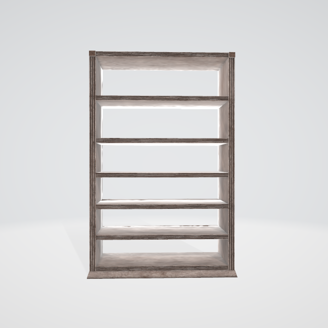 Vintage Wooden Shelf 3D Model AR Wood Cabinet Solid Wood Furniture
