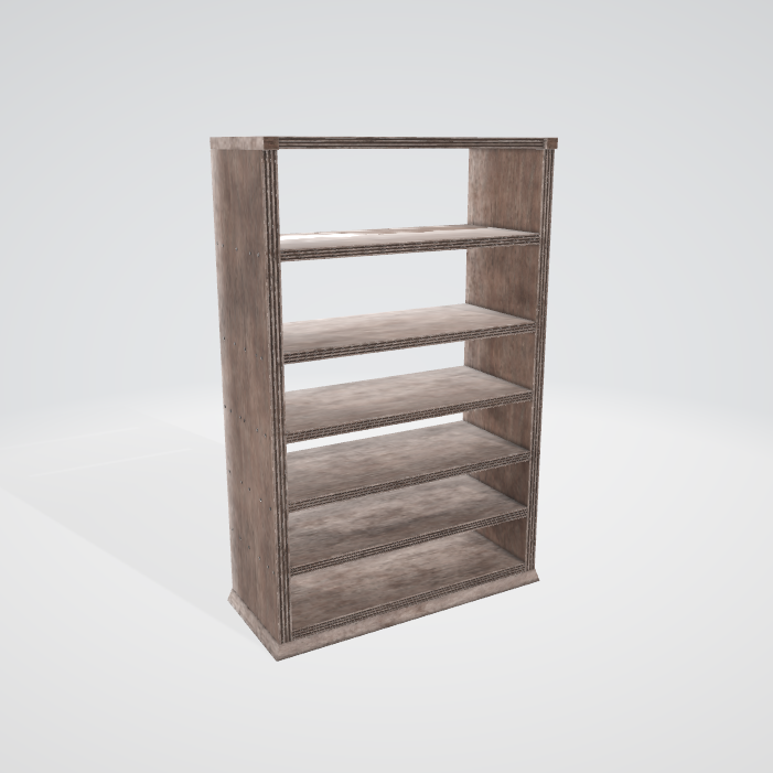 Vintage Wooden Shelf 3D Model AR Wood Cabinet Solid Wood Furniture