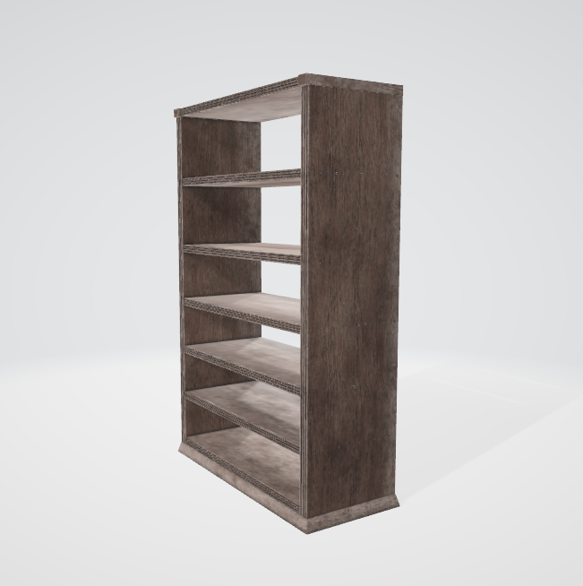 Vintage Wooden Shelf 3D Model AR Wood Cabinet Solid Wood Furniture