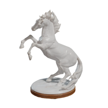 Sky Horse Ornaments 3D Model European Home Crafts Ceramic White Horse AR