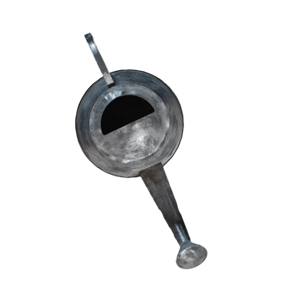 Vintage tin watering pot 3D model old galvanized shower garden watering tools