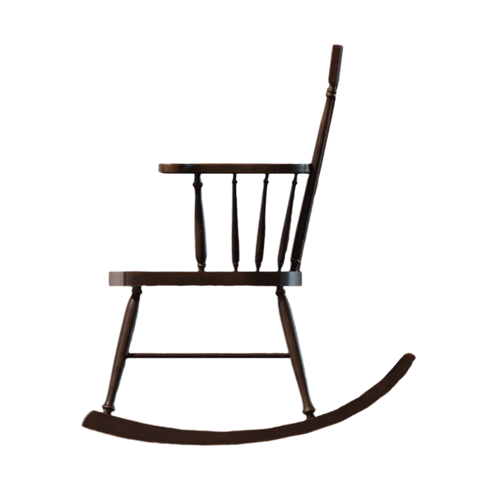 Solid Wood Rocking Chair Lazy Backrest Chair AR Model Leisure Recliner Balcony American Rocking Chair 3D Model