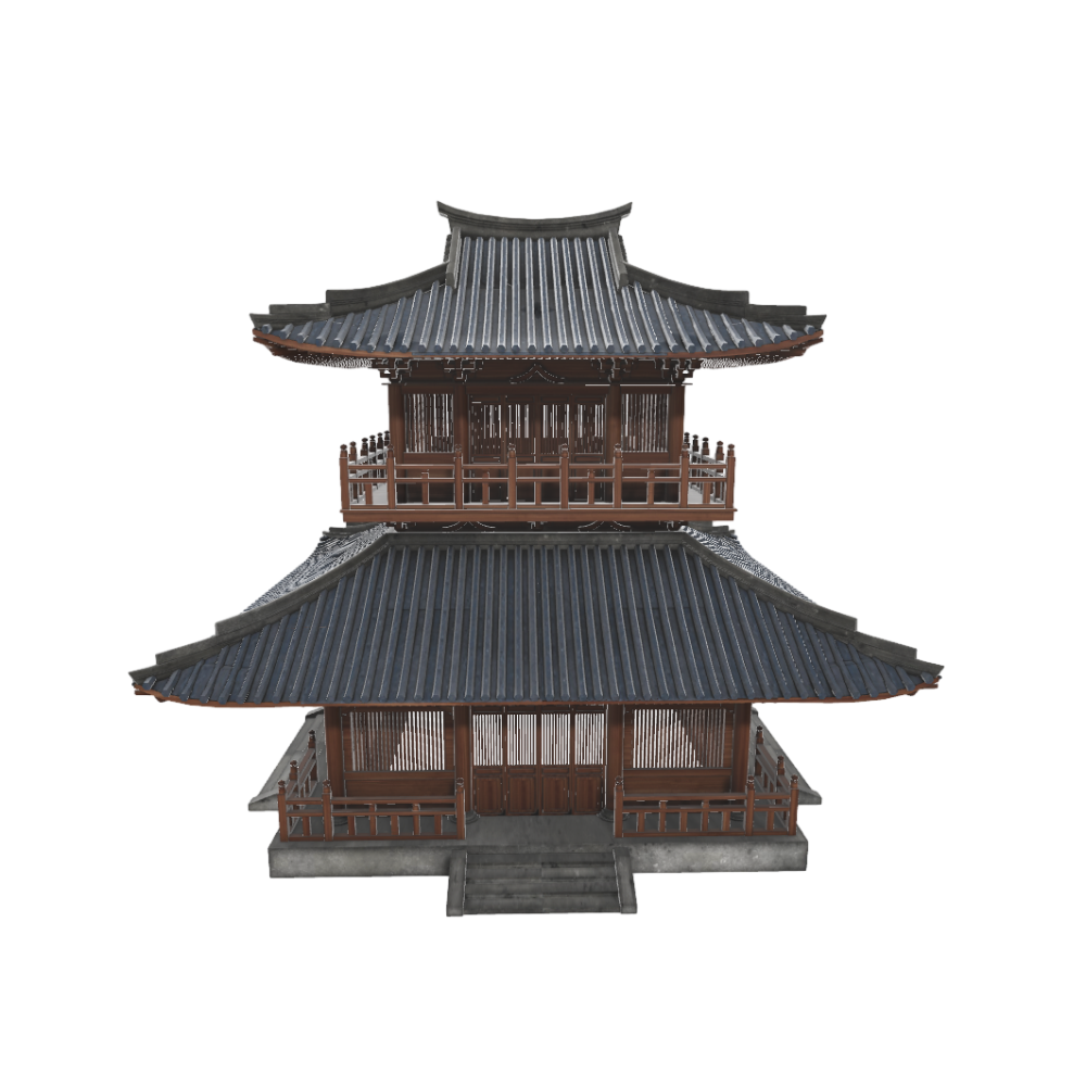 Chinese Temple 3D Model AR Classical Architecture Attractions