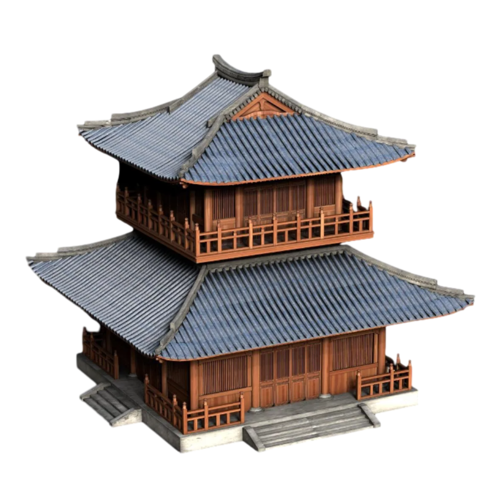 Chinese Temple 3D Model AR Classical Architecture Attractions