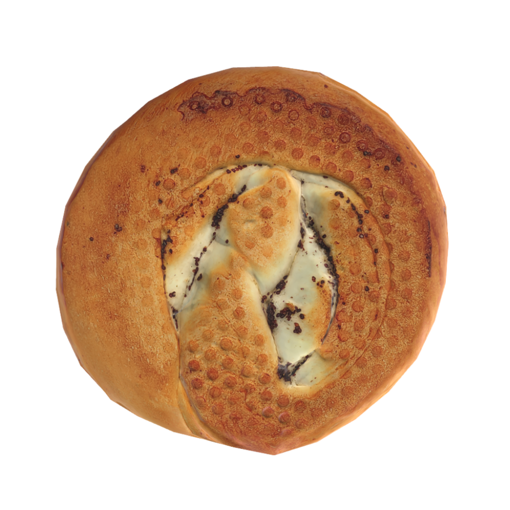 Poppy Seed Bag 3D Model Bread AR Baking Food Poppy Seed Bun