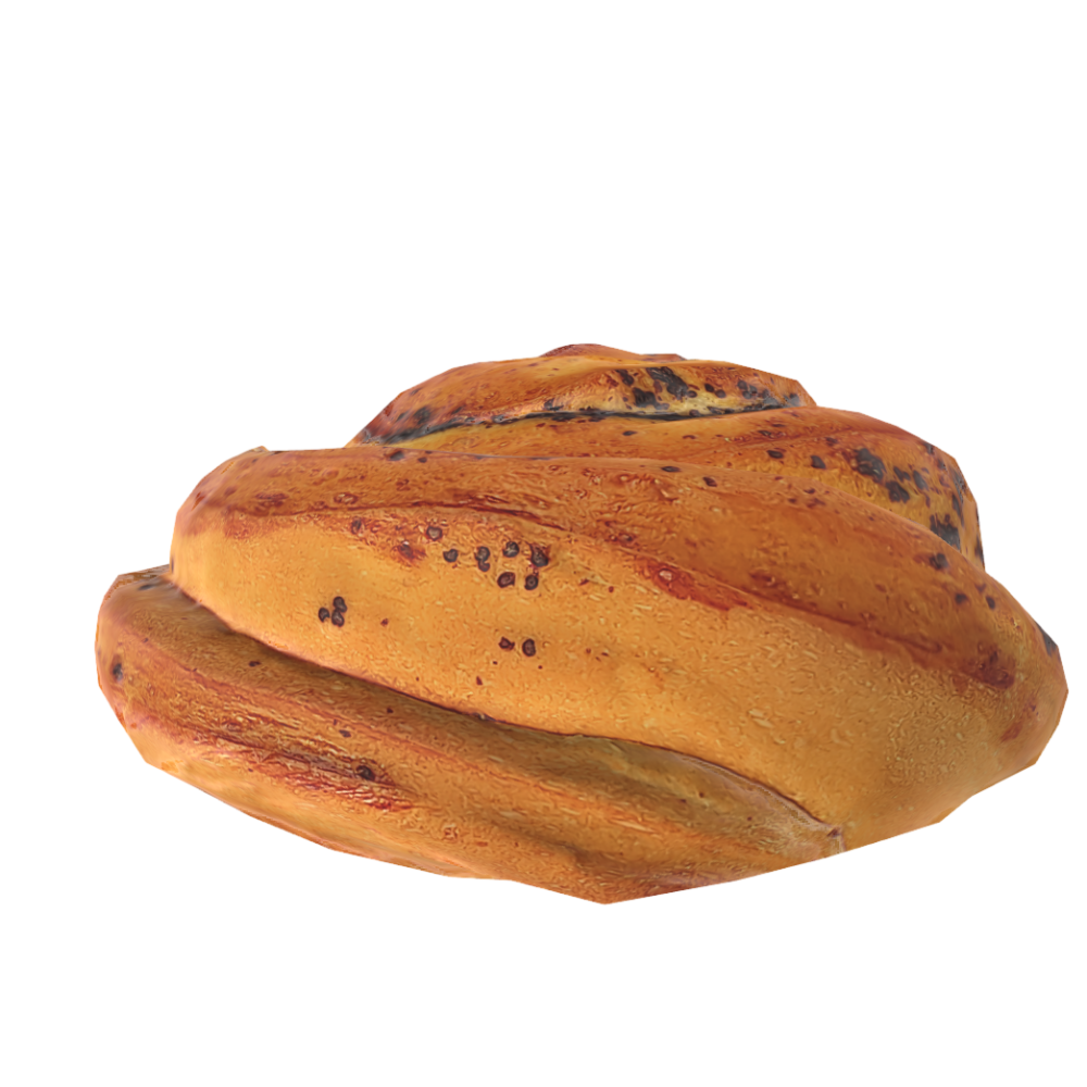 Poppy Seed Bag 3D Model Bread AR Baking Food Poppy Seed Bun
