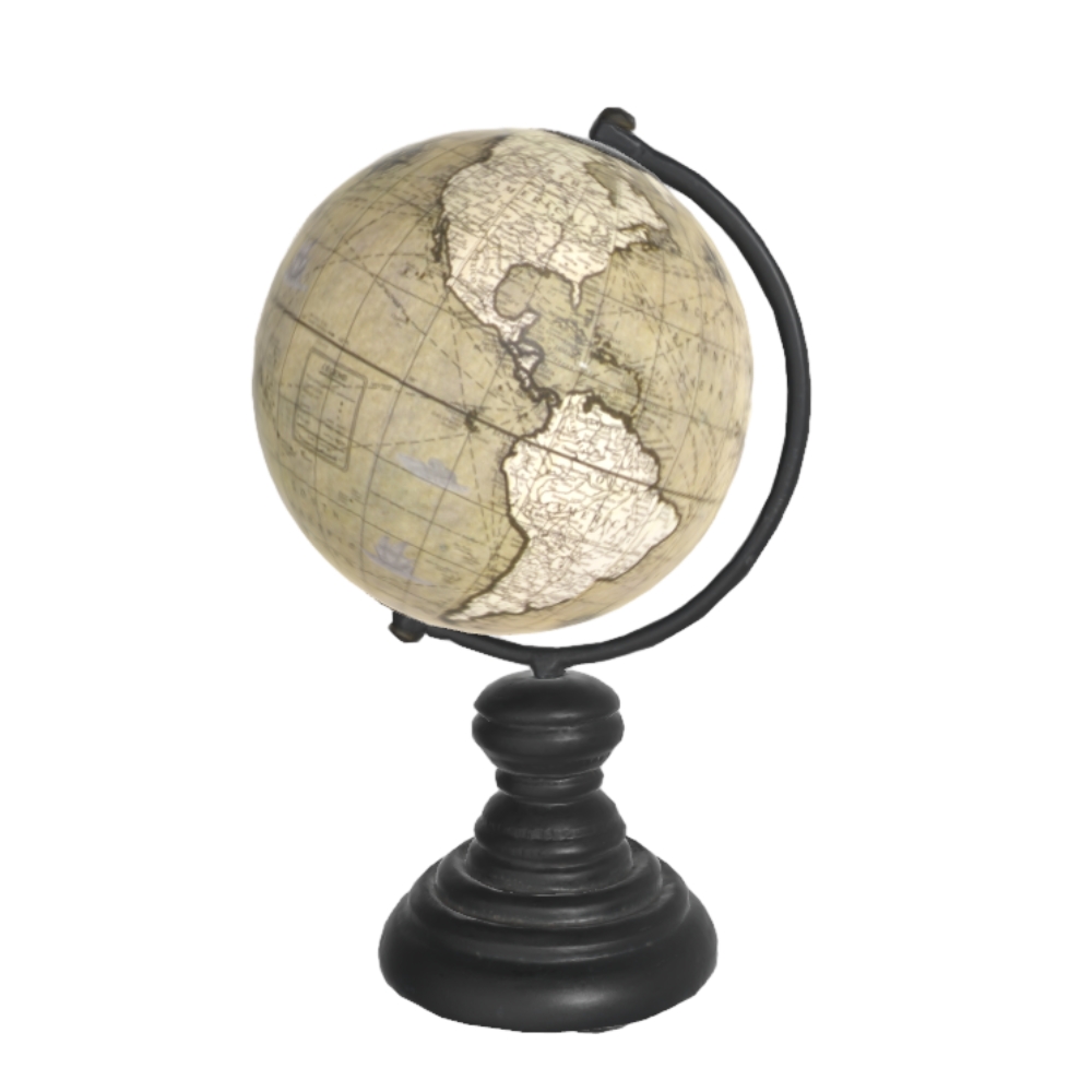 Antique Globe 3D Model Home Ornaments AR Decorations With Bracket