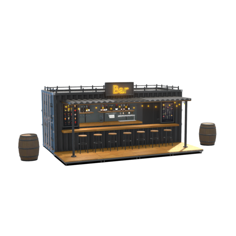 Creative Container Bar 3D Model Shipping Container Bar Coffee Bar Simple AR Architecture