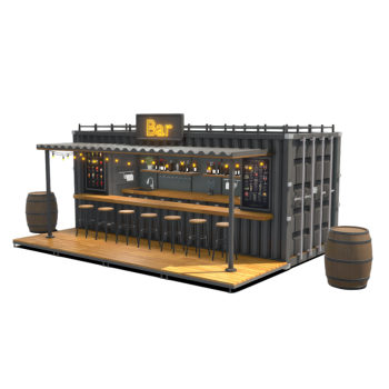 Creative Container Bar 3D Model Shipping Container Bar Coffee Bar Simple AR Architecture