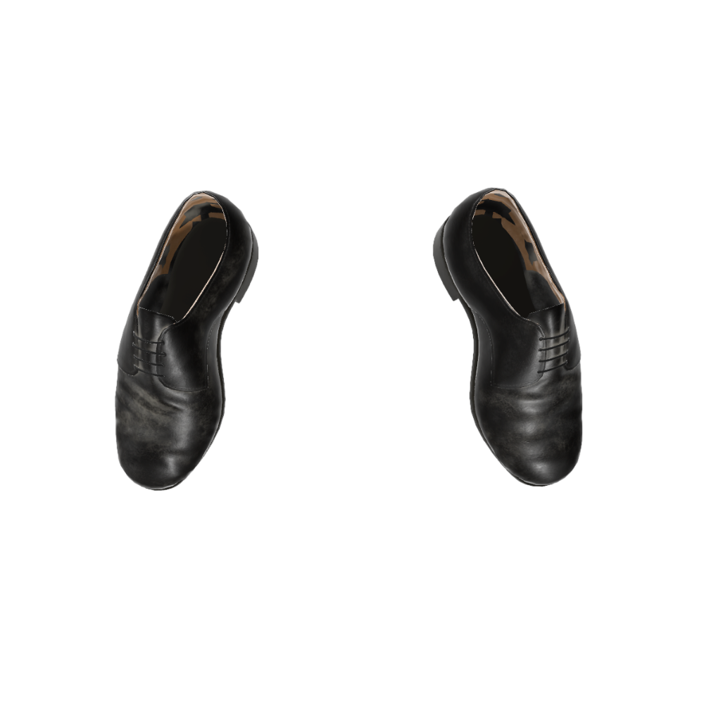 Old Leather Shoes Lace-up Casual Shoes Retro Shoes 3D Model AR Shoes British Big Head Shoes