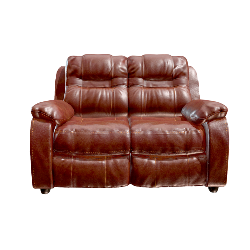 Double Seat Leather Sofa 3D Model Multiplayer Sofa American Minimalist Living Room Sofa First Class