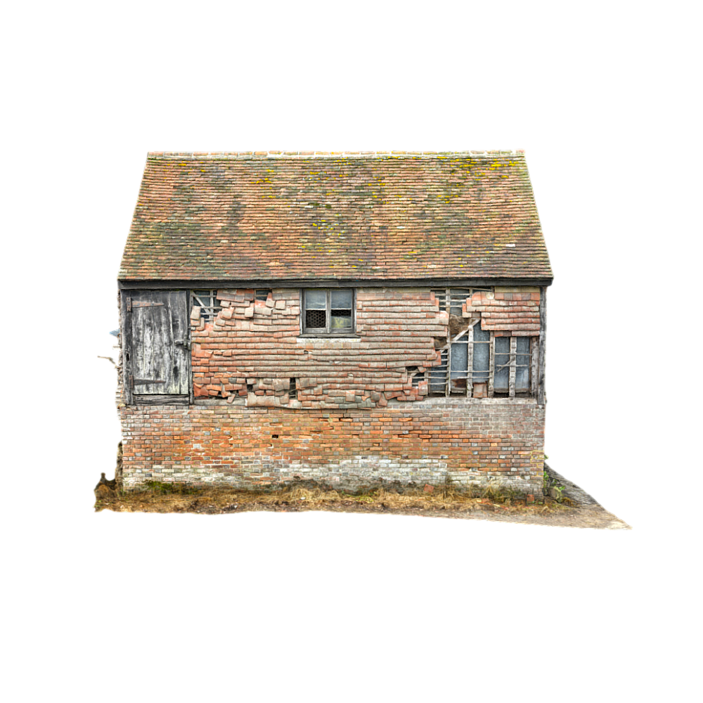 Farm dilapidated house 3D scene AR model abandoned buildings 3D scan
