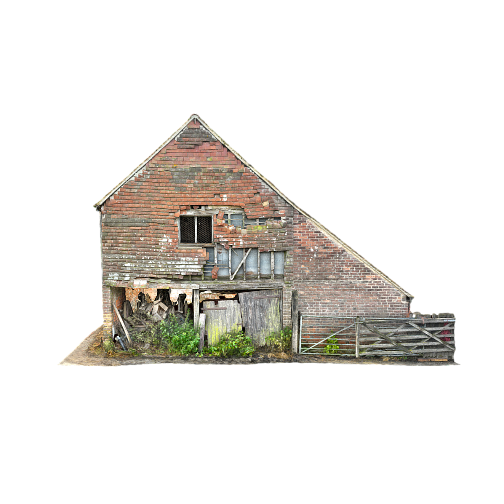 Farm dilapidated house 3D scene AR model abandoned buildings 3D scan