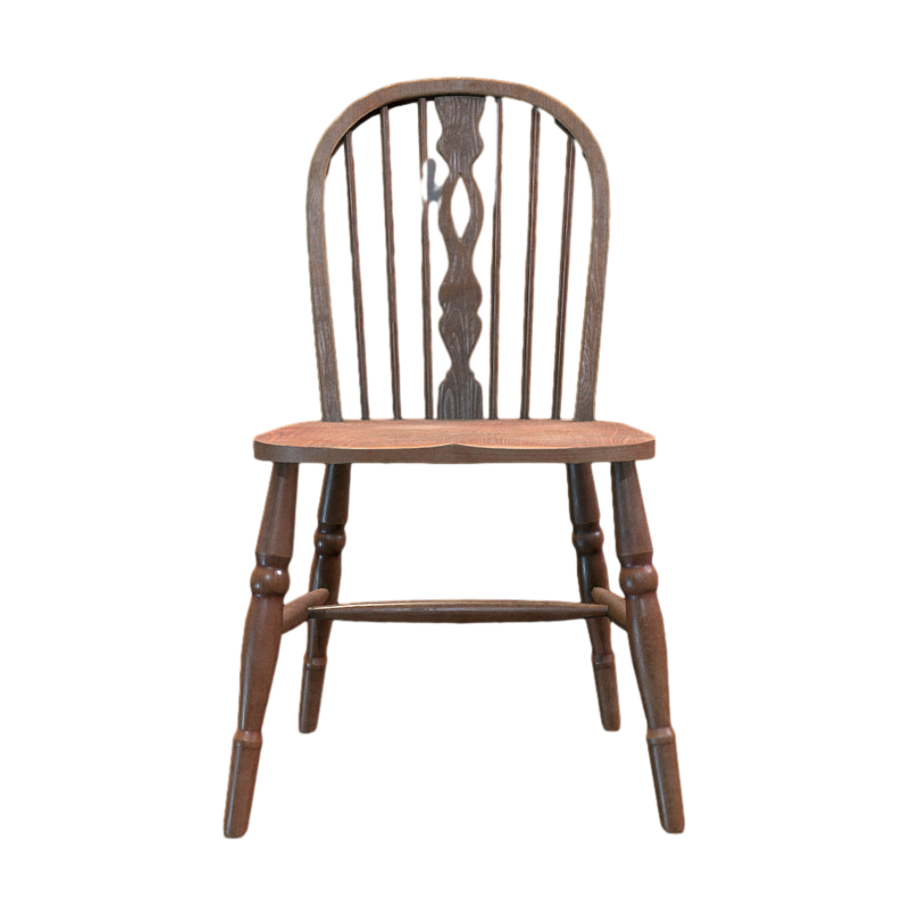 American Retro Solid Wood Chair 3D Model Restaurant Antique Chair AR