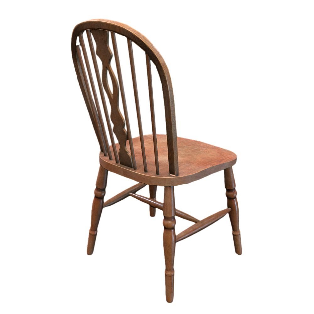 American Retro Solid Wood Chair 3D Model Restaurant Antique Chair AR