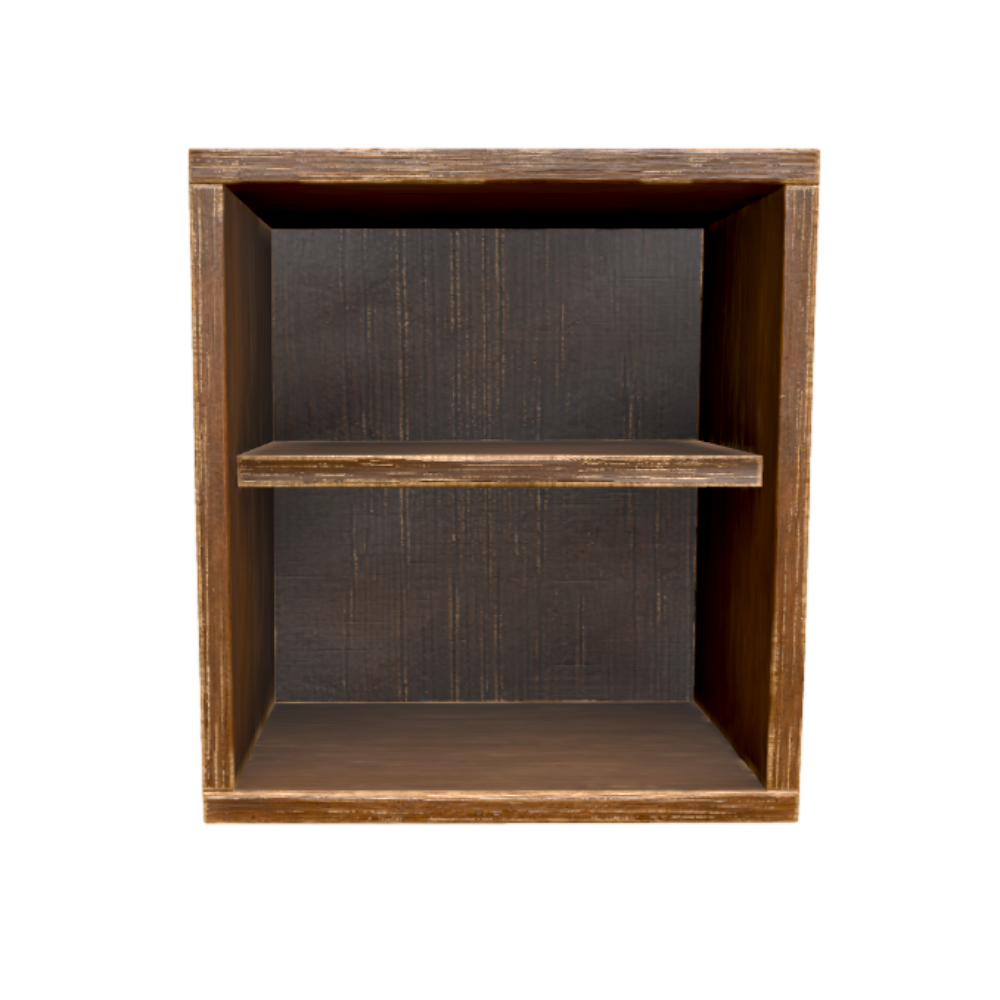 Solid Wood Small Bookcase Storage Pair Cabinet Pine Cabinet Bedside Table 3D