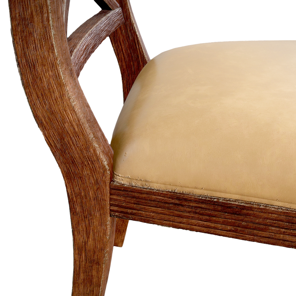 Vintage Wooden Chair Backrest Chair Soft Bag Seat Dining Chair 3D