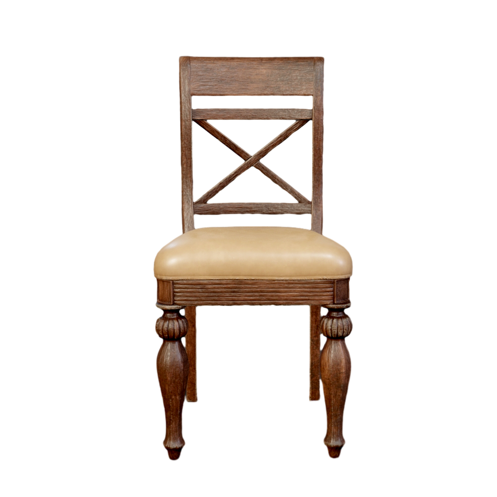 Vintage Wooden Chair Backrest Chair Soft Bag Seat Dining Chair 3D