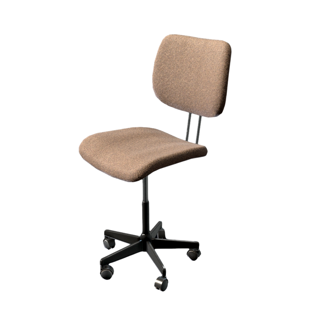 Retro Office Chair 3D Model Rotating Backrest Chair Computer Chair