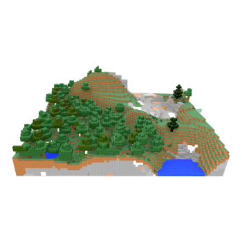 A scene built by players in My World (Minecraft)