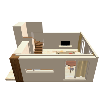 Living room scene 3D model