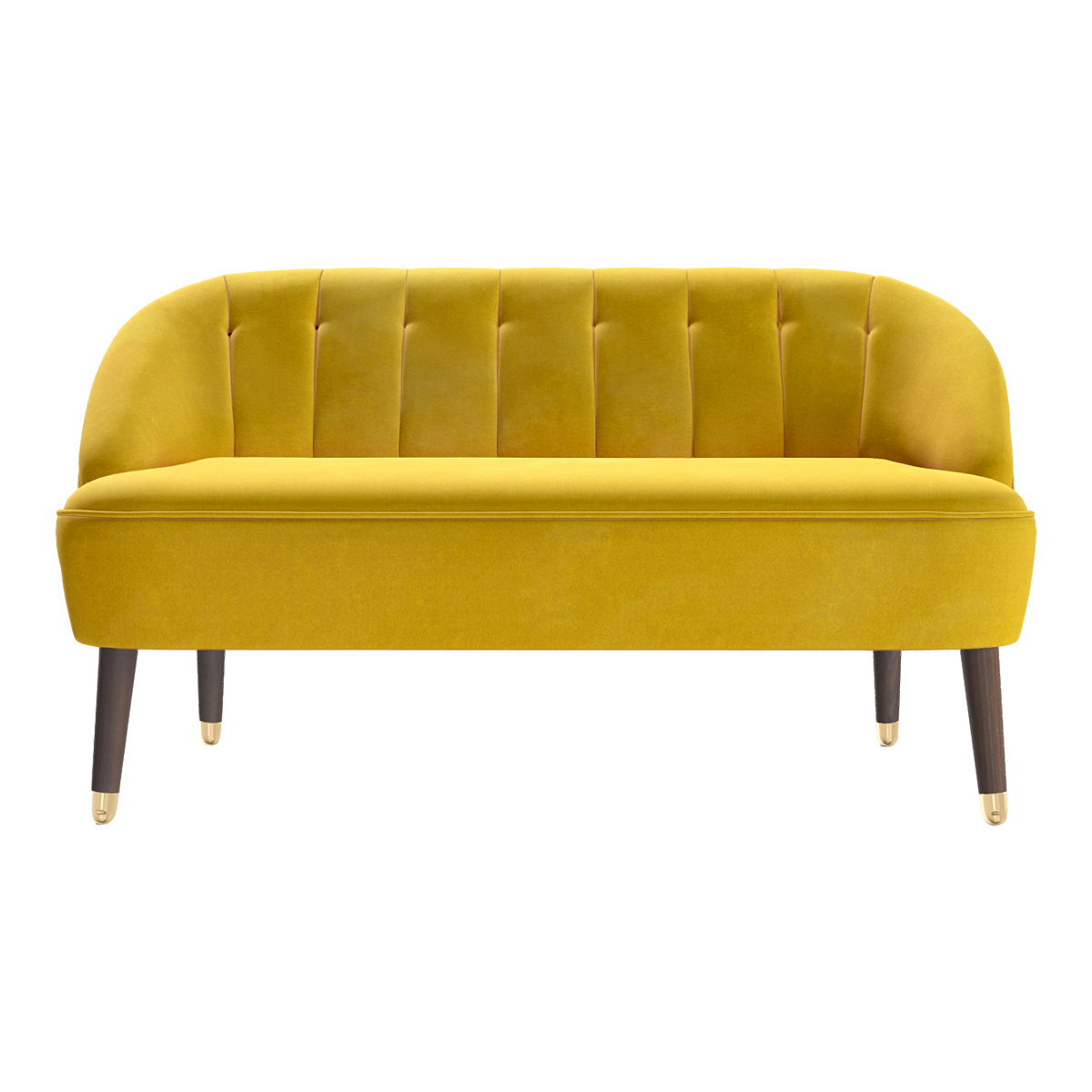 Golden Velvet Light Luxury Lemon Yellow Double Sofa