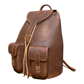 Retro leather travel backpack