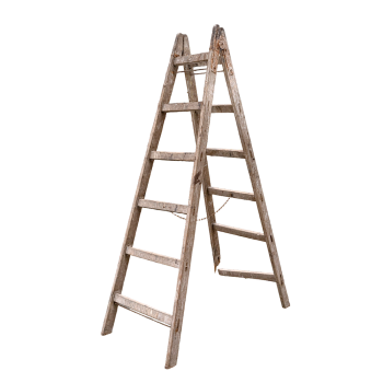 Old-fashioned wooden herringbone ladder