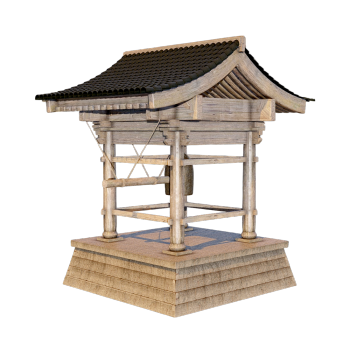 The bell tower of a Japanese temple