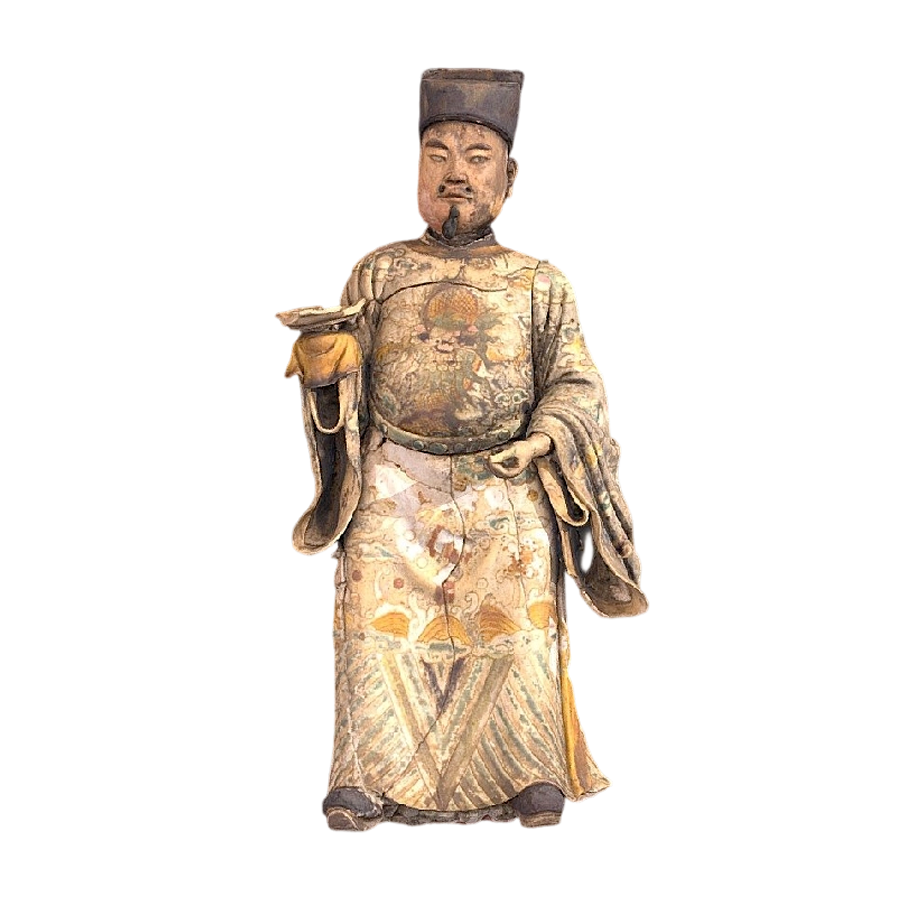 The figure statue of Jiaozhi pottery: the image of "Jin Lu" in "Jia Guan Jin Lu"