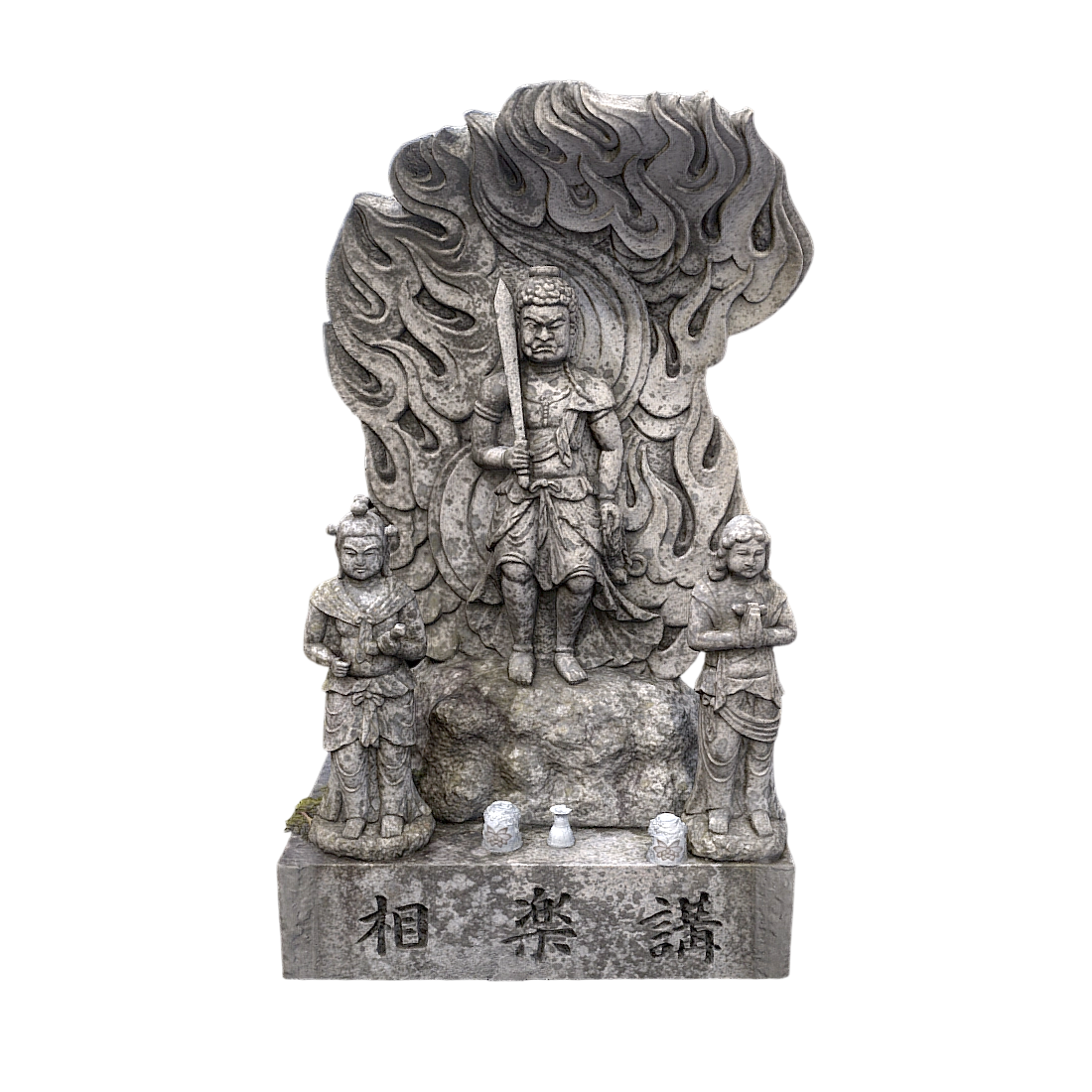 Japanese Immovable Stone Statues of King Ming