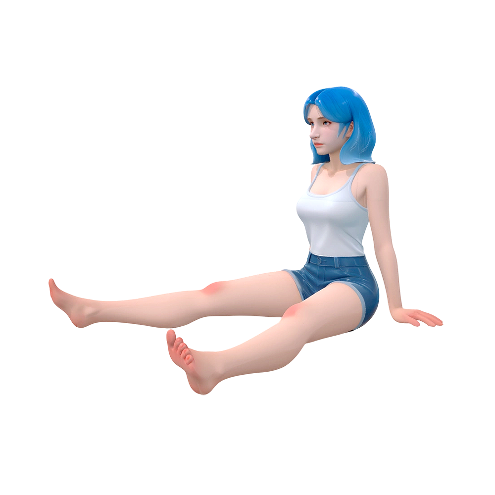 3D rendering of animation style girl hand