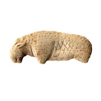 Ice Age mammoth ivory lion statue