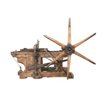old wooden lithographic printing machine