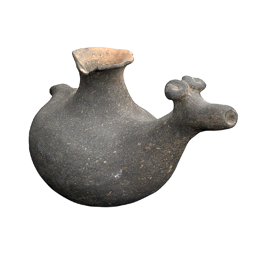 sheep-shaped pottery kettle