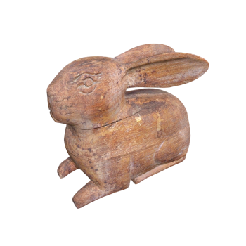 Wood Carved Rabbit Box