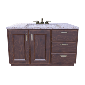 Vintage wood grain bathroom sink with terrazzo countertop 3D model