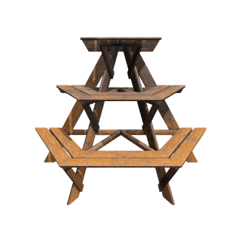 American country style hexagonal multi-layer wooden flower 3D model