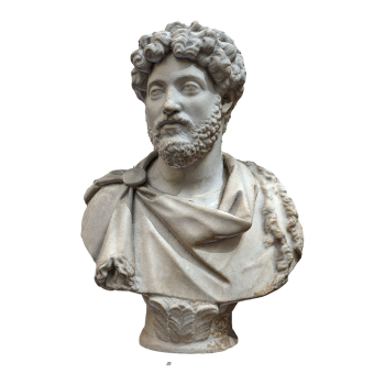 Marble bust of Roman Emperor Marcus Aurelius