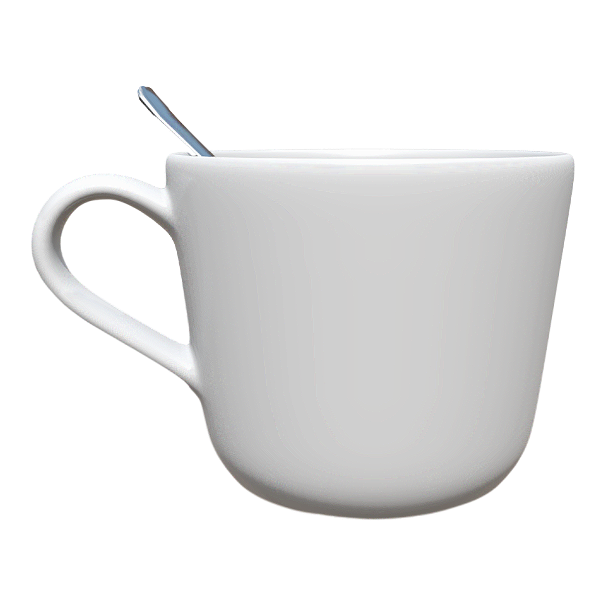 IKEA minimalist white ceramic coffee cup with spoon and mug