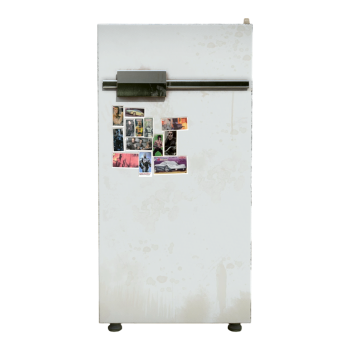 Old vintage small and medium-sized double door refrigerator, vintage refrigerator