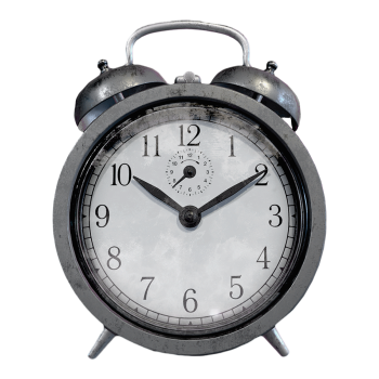 Minimalist vintage metal bell ringing desktop circular alarm clock