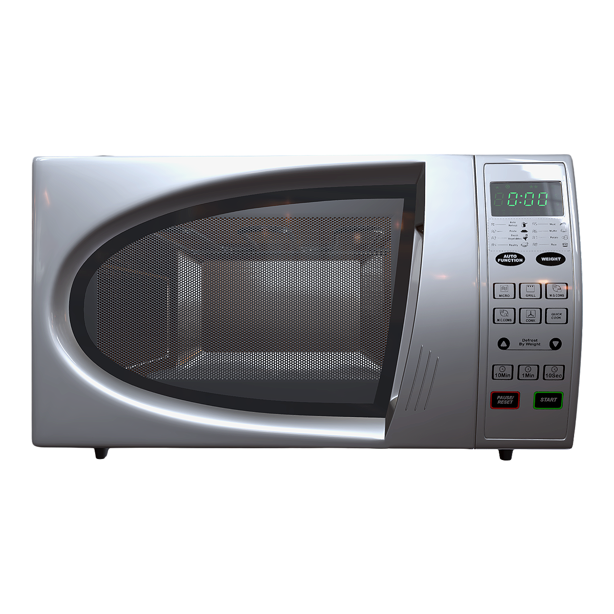 Retro silver multifunctional household microwave oven