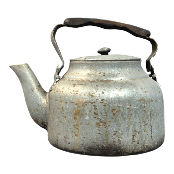 Old style traditional aluminum kettle for household use