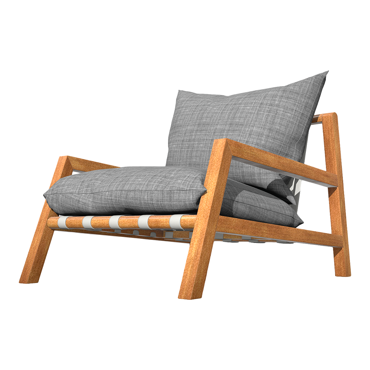 Modern minimalist wabi sabi style solid wood backrest chair armchair Japanese gray fabric soft bag leisure chair