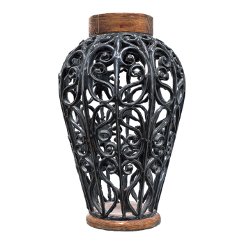 Vintage antique style iron hollow vase decoration