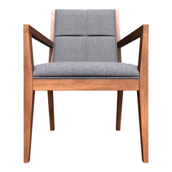 Minimalist, antique style, grey fabric soft bag, backrest chair, armchair, new Chinese style solid wood leisure tea chair