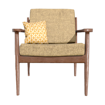 Medieval style fabric soft bag backrest chair, casual solid wood armchair, tea brewing chair
