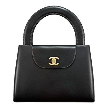 CHANEL Vintage Kelly Chanel Sheepskin Kelly Bag Black